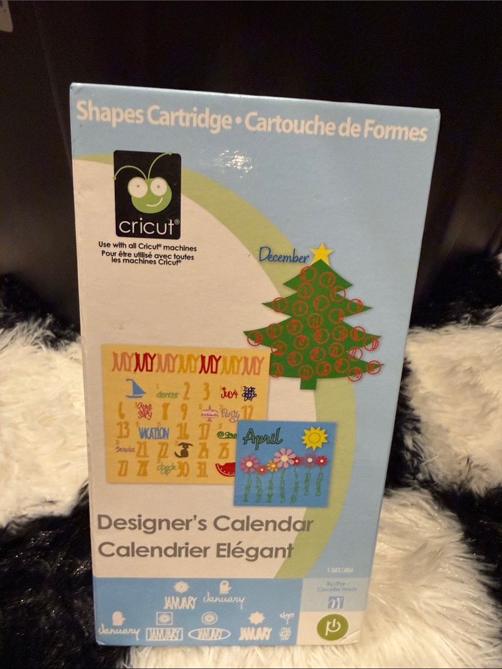 Cricut Designer's Calendar Shapes Cartridge - Light Blue Box